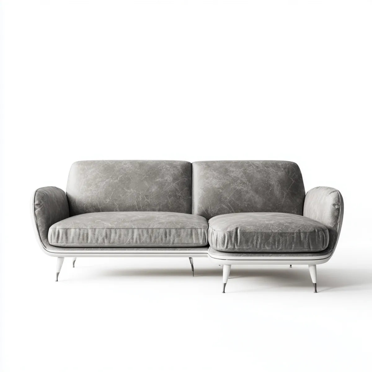 Canapé 3 places gris en similicuir PU rectangulaire 220 x 90 x 82 cm