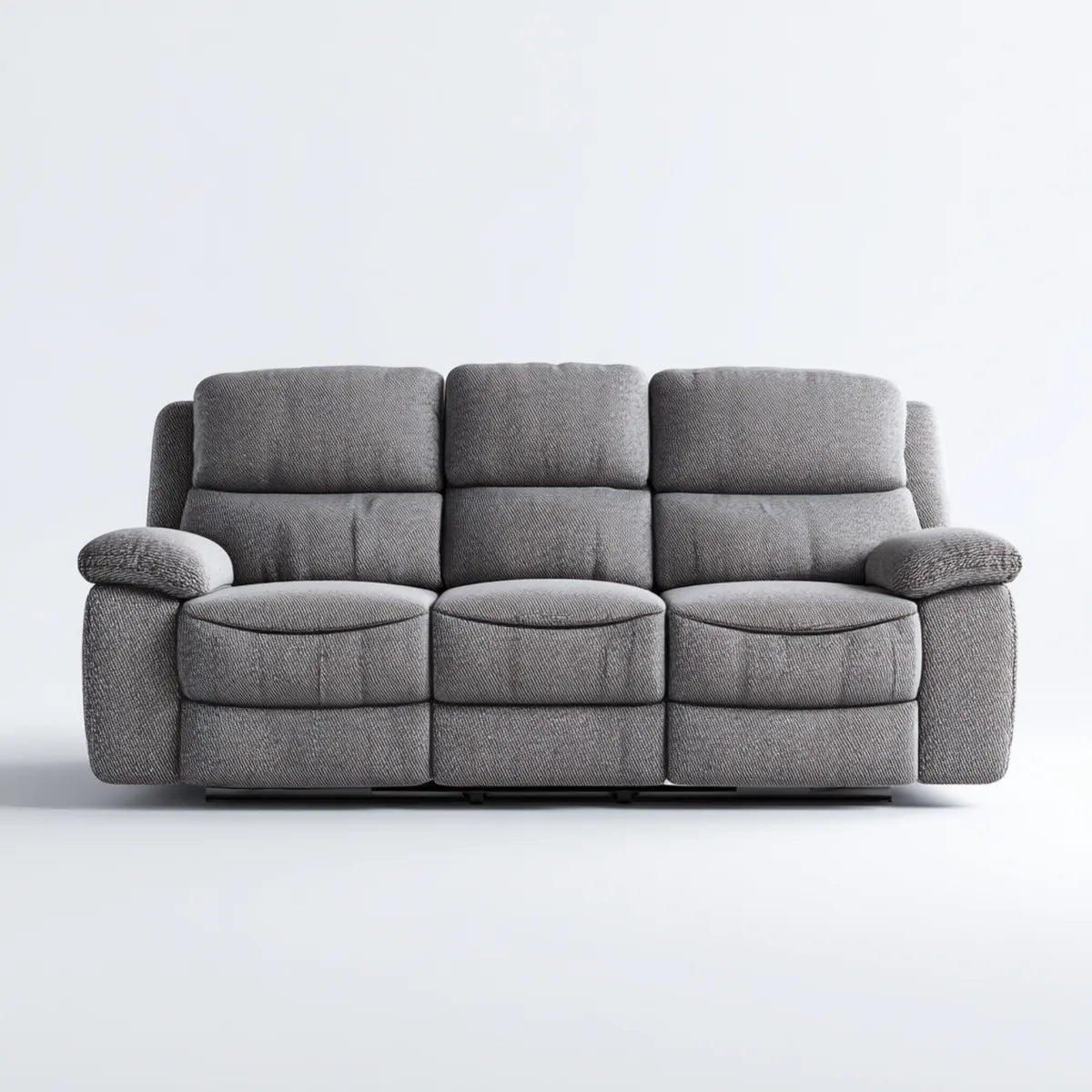 Canapé droit 3 places gris en polyester 220 x 98 x 102 cm
