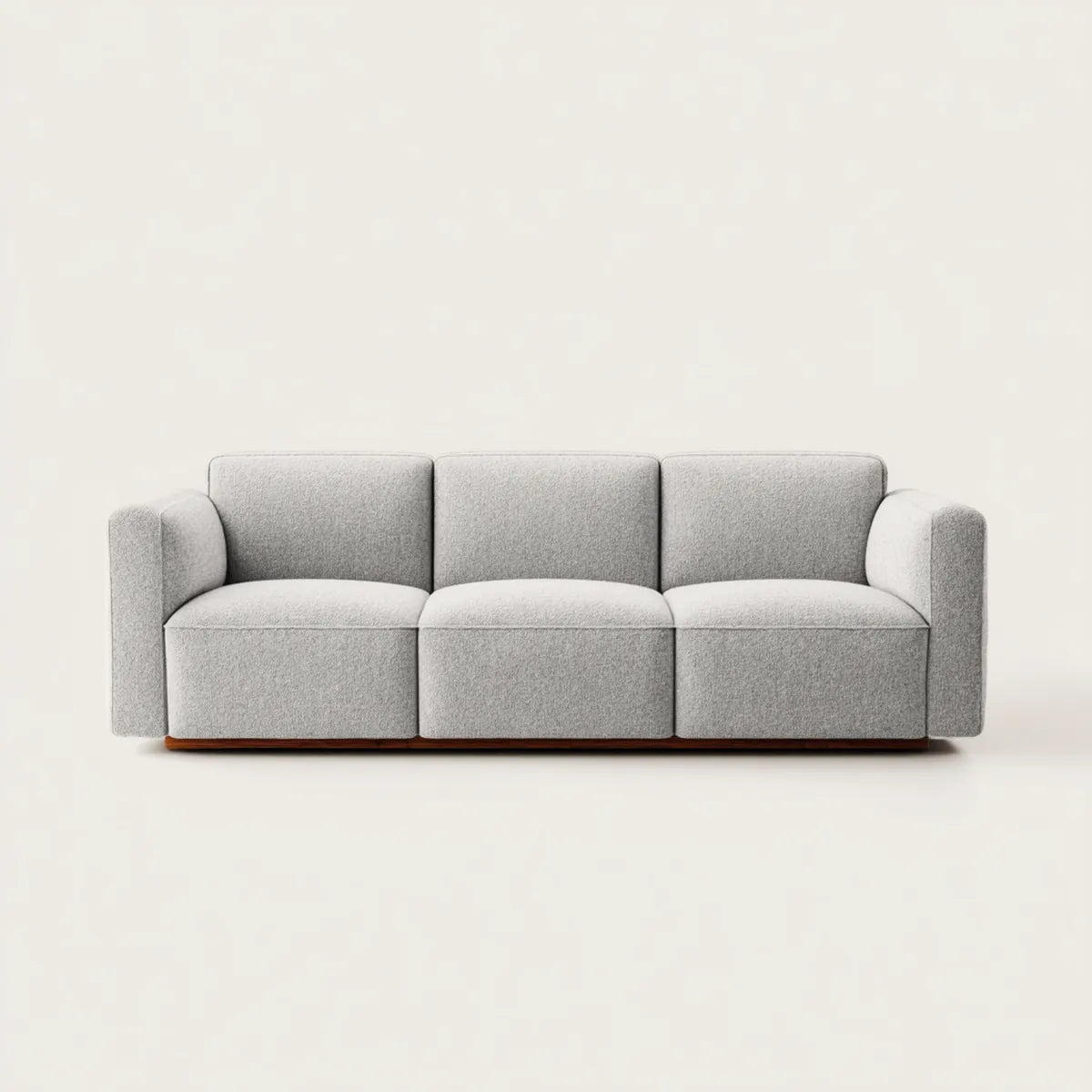 Canapé droit 3 places gris clair en polyester forme rectangulaire 240 x 90 x 80 cm