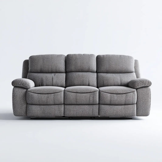Canapé droit 3 places gris en polyester 220 x 98 x 102 cm